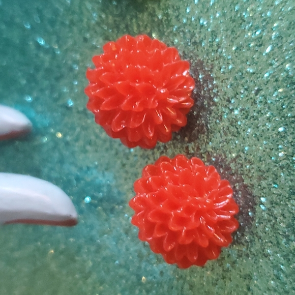Set of 2 resin Dalia earrings - Picture 2 of 6